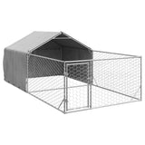 Outdoor Dog Kennel with Run 5x2x1,5 m Galvanised Steel 3329236