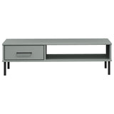 Coffee Table with Metal Legs Grey Solid Wood Pine OSLO 351037