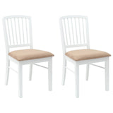 Dining Chairs 2 pcs White 50 x 52.5 x 91 cm Solid Rubber Wood 42020454