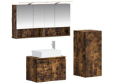 Bathroom Furniture Set 3 pcs Smoked Oak 100 x 14.5 x 70 cm 3407443