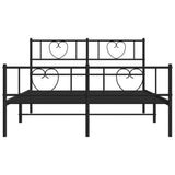 Metal Bed Frame without Mattress with Footboard Black 120x190cm 355478