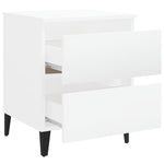 ZNTS Bed Cabinets 2 pcs High Gloss White 40x35x50 cm Engineered Wood 805882