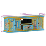 TV Cabinet Blue 110x30x40 cm Solid Wood Mango 353908