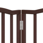 Dog Gate with Door Foldable 6 Panels Brown Oak 300 cm Poplar Wood 352231
