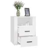 ZNTS Bedside Cabinet White 50x36x60 cm Engineered Wood 816728