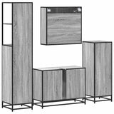 4 Piece Bathroom Furniture Set Grey Sonoma Engineered Wood 3301293