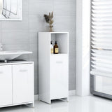 ZNTS Bathroom Cabinet High Gloss White 30x30x95 cm Engineered Wood 802594