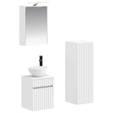 Bathroom Furniture Set 4 pcs White Engineered Wood and Glass 3407463
