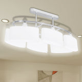 Ceiling Lamp with Ellipsoid Glass Shades 4 pcs E14 278761