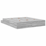 Storage Bed Frame with Drawer Grey sonoma 236.5 x 200 x 31.5 cm 3335626