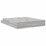 Storage Bed Frame with Drawer Grey sonoma 236.5 x 200 x 31.5 cm 3335626