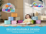 12 PCs Soft Play Blocks, Soft Foam Toy, Building and Stacking Blocks for Kids, Blue T3398P348552