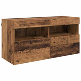 TV Wall Units with LED Old Wood Engineered Wood 3402980