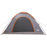 Camping Tent with Roof Grey and Orange 335 x 275 x 180 cm 42028639