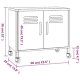 336267 Storage Cabinet Anthracite 60x35x56 cm Steel