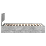 Bed Frame with Drawer Concrete Grey 90 x 190 cm Engineer Wood 3410752