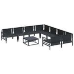 Garden Sofa Set with Cushion 9 pcs Anthracite Steel 3378971