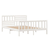 Bed Frame without Mattress White Small Double Solid Wood 3101124