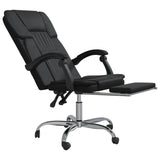 ZNTS Reclining Office Chair Black Faux Leather 349795