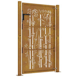 Garden Gate 100x125 cm Corten Steel Bamboo Design 153186