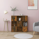 Book Cabinet Smoked Oak 90x30x90 cm Engineered Wood 815549