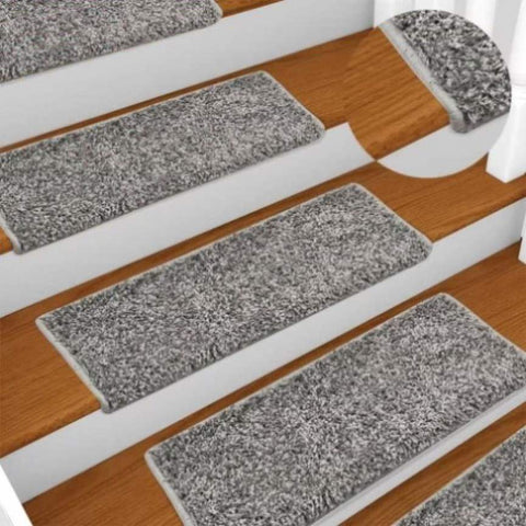 Stair Mats 10 pcs 65x21x4 cm Grey Rectangular Edge 149815