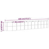 Garden Raised Bed Galvanised Steel 440x80x68 cm Green 318968
