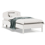 Bed Frame without Mattress White 90x190 cm Single Solid Wood Pine 3207238