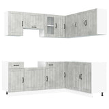11 Piece Kitchen Cabinet Set "Lucca" Concrete Grey Engineered Wood 3314955