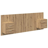 Headboard With Cabinet 3 pcs Artisan Oak Engineered Wood 3416058
