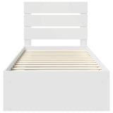 Bed Frame with Headboard White 75 x 190 cm Solid Pine Wood 3411800