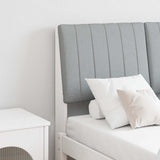 Upholstered Headboard Light Grey 120 cm Solid Pine Wood 879408