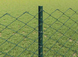 Chainlink Fence with Post 10 x 0.8 m PVC-Coated Steel Green 3336239