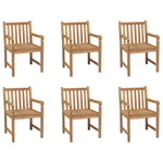 ZNTS Outdoor Chairs 6 pcs Solid Teak Wood 3073002