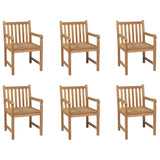 ZNTS Outdoor Chairs 6 pcs Solid Teak Wood 3073002