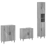 3 Piece Bathroom Cabinet Set HAARLEM Grey Sonoma 3417456