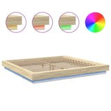 Bed Frame with LED Lights without Mattress Sonoma Oak 200x200cm 3281072