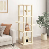 Cat Tree with Sisal Scratching Posts Cream 154 cm 172055