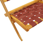 ZNTS Folding Garden Chairs 2 pcs with Table Red Solid Wood 3214220