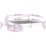 Bed Frame with Drawers White 180x200 cm Super King Solid Wood Pine 3301897