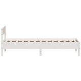 Bed Frame without Mattress White 90x190 cm Single Solid Wood Pine 842779
