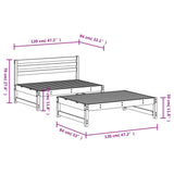 ZNTS 2 Piece Garden Lounge Set White Solid Wood Pine 3186586