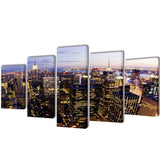 Canvas Wall Print Set Birds Eye View of New York Skyline 200x100cm 241547