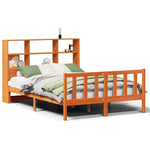 ZNTS Bookcase Bed without Mattress Wax Brown 140x190 cm Solid Wood Pine 3321718