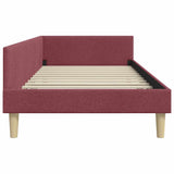 Corner Bed Frame with Headboard Wine Red 80 x 200 cm Fabric 42016104