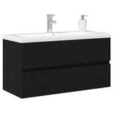 Bathroom Sink Cabinet Black Oak 90 x 39 x 62 cm Engineered Wood 3333146