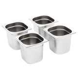 Gastronorm Containers 8 pcs GN 1/6 150 mm Stainless Steel 50908