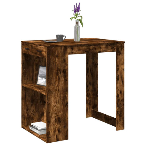 ZNTS Bar Table Smoked Oak102x70x103.5 cm Engineered Wood 3309325