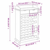 Wine Rack Brown 58 x 28 x 90 cm Solid Pine Wood 4012190