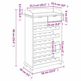 Wine Rack Natural 58 x 28 x 90 cm Solid Pine Wood 4012189